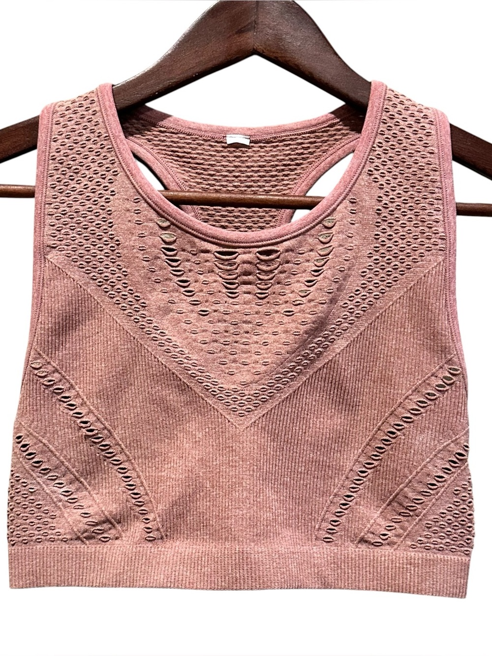 Alo Yoga Lark Crop Top Pink Seamless Racerback Women’s Small